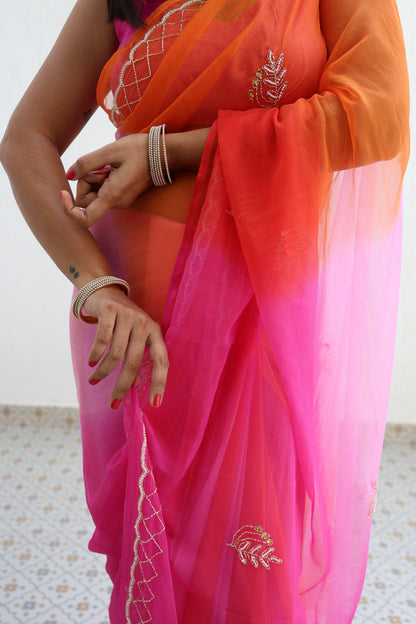 Saawariya Handembroidered Chiffon Saree