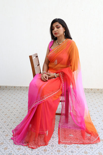 Saawariya Handembroidered Chiffon Saree