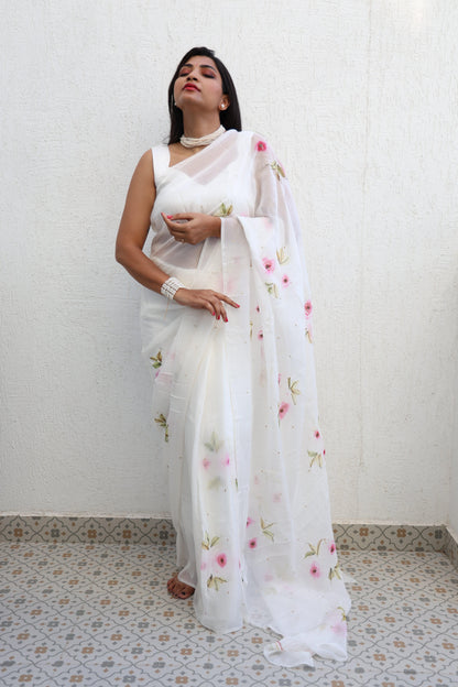 Roseraie Organza Silk Saree