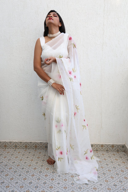 Roseraie Organza Silk Saree