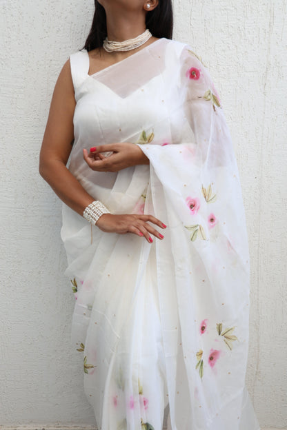 Roseraie Organza Silk Saree