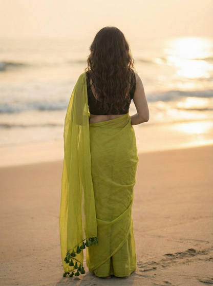 Olive Oasis Mul Saree