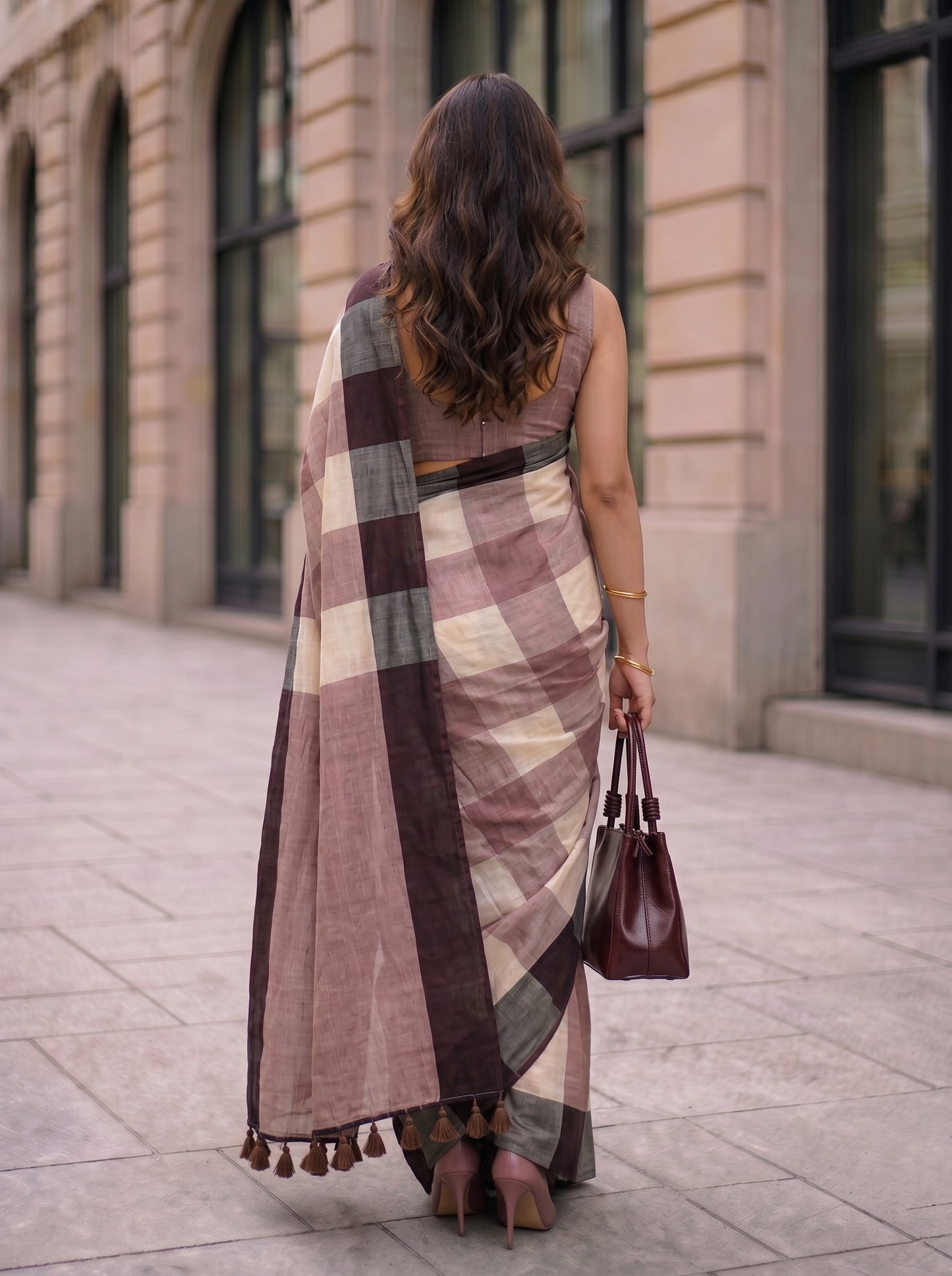 Chai Glaze Mul Modal Saree