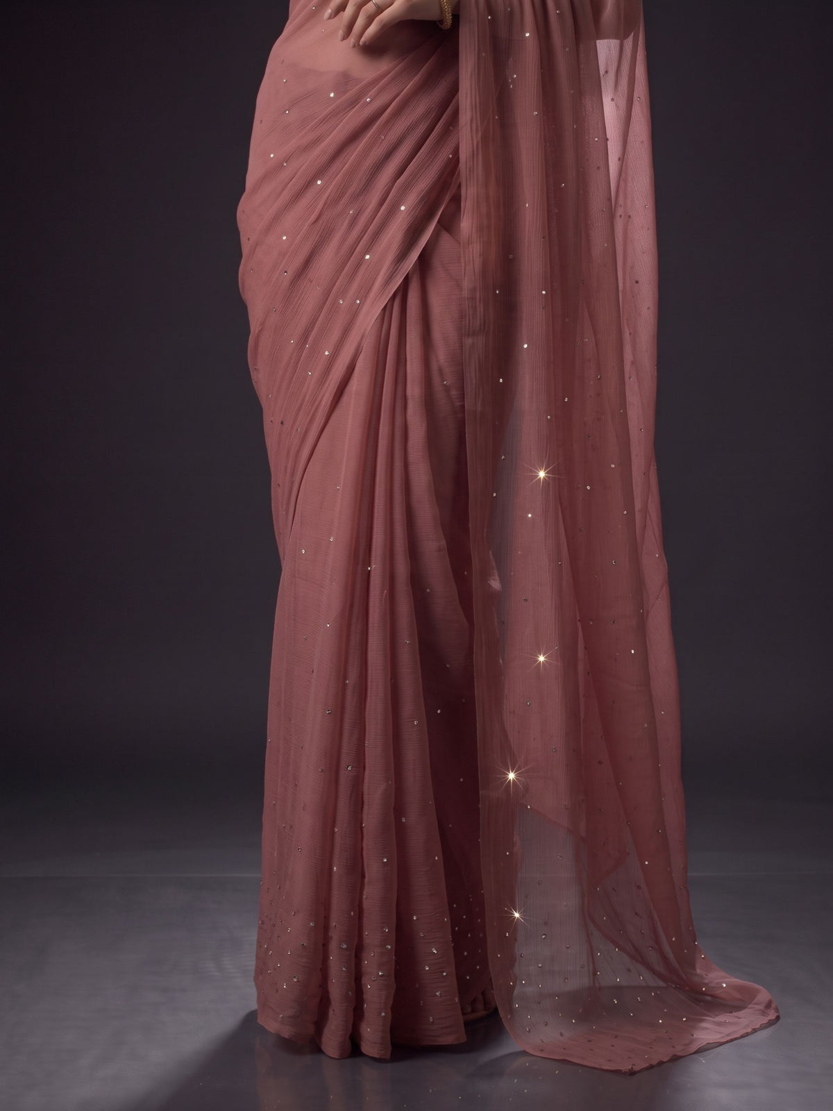 Showtime - Desert Rose Mukaish Work Chiffon Partywear Saree
