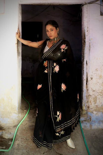 Onyx Chic Mul Saree
