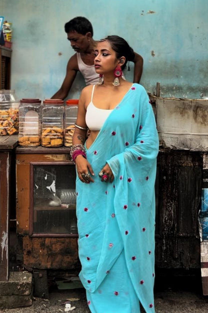Baby Blue Eyes Saree
