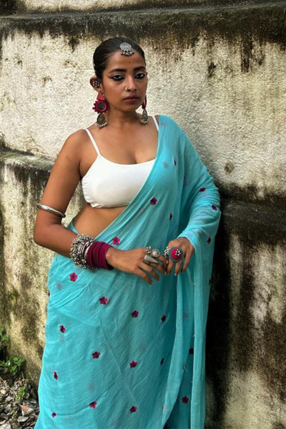 Baby Blue Eyes Saree