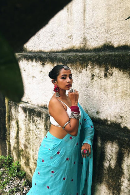 Baby Blue Eyes Saree