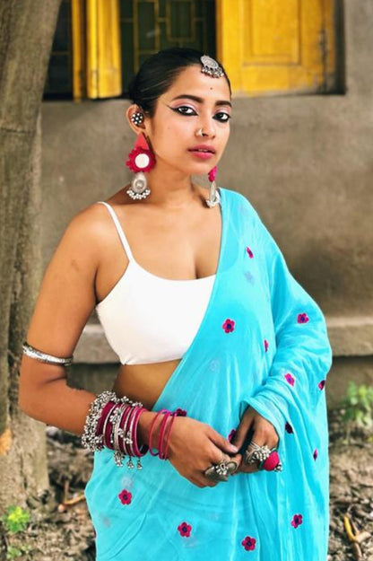 Baby Blue Eyes Saree