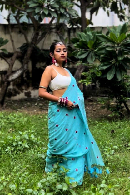 Baby Blue Eyes Saree