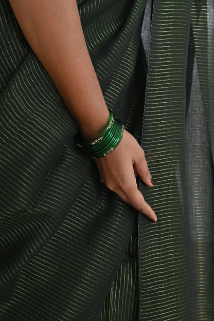 Emerald Zari Mul Saree