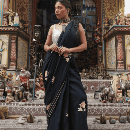 Onyx Chic Mul Saree