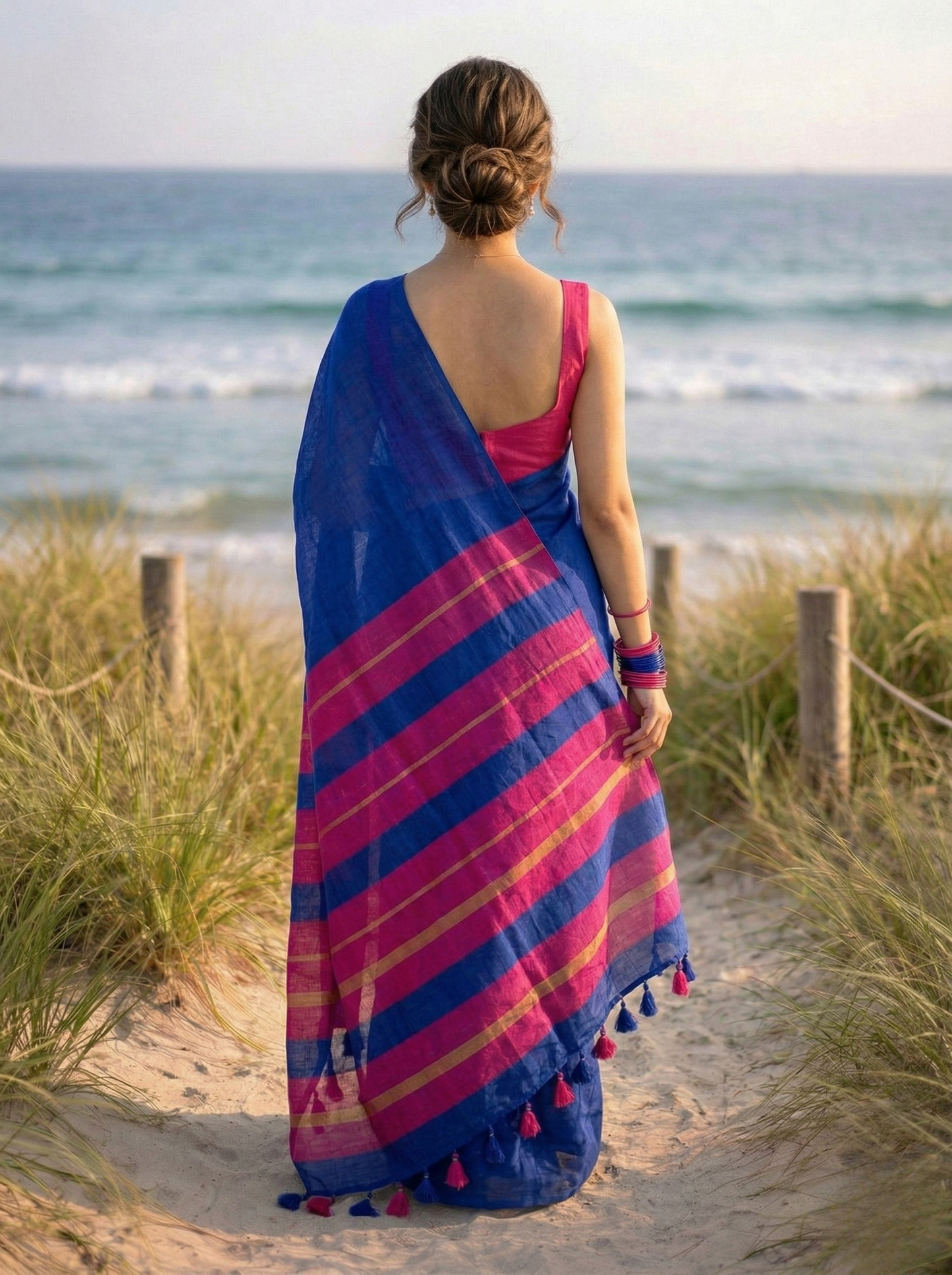 Inkstorm Acrylic Cotton Saree