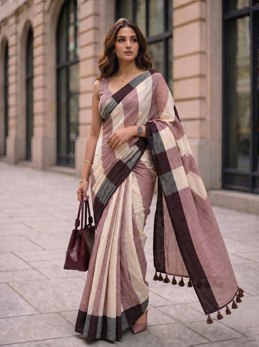 Chai Glaze Mul Modal Saree