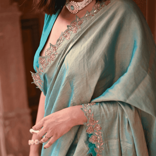 Firoza Handembroidered Saree