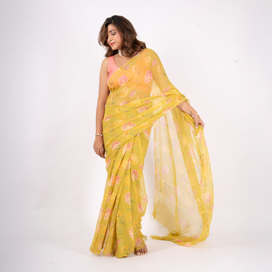 Zyra Pure Chiffon Saree