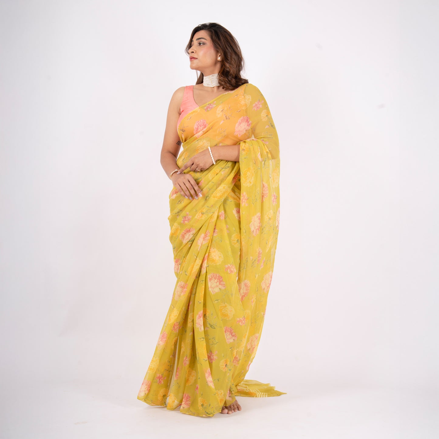 Zyra Pure Chiffon Saree