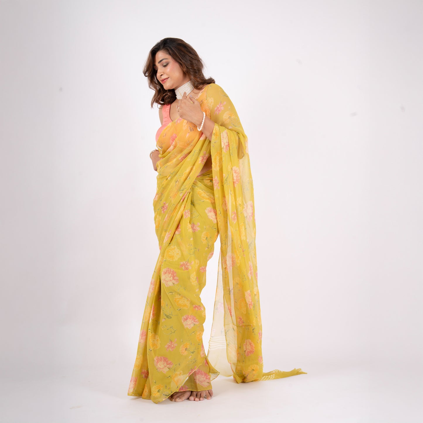 Zyra Pure Chiffon Saree