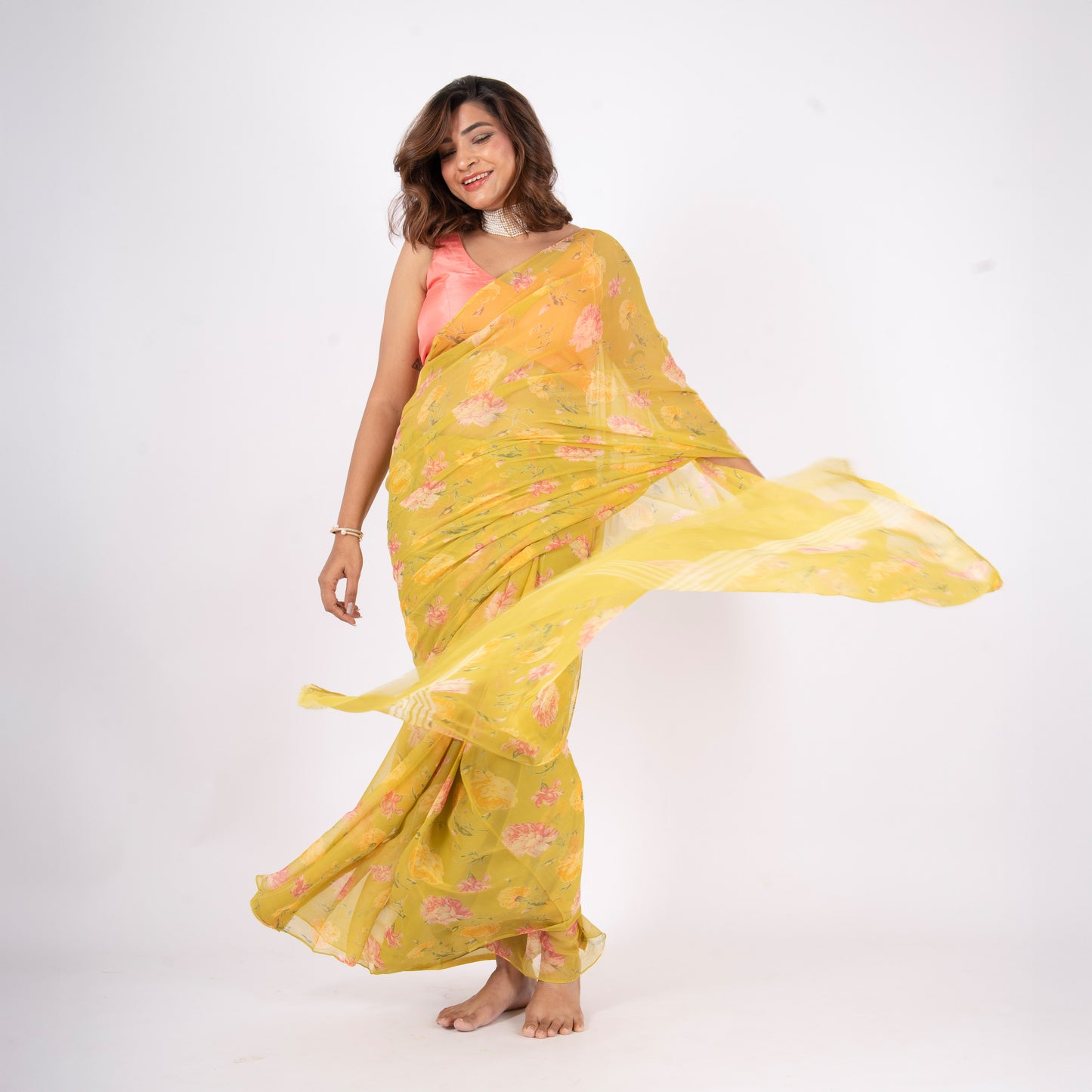 Zyra Pure Chiffon Saree