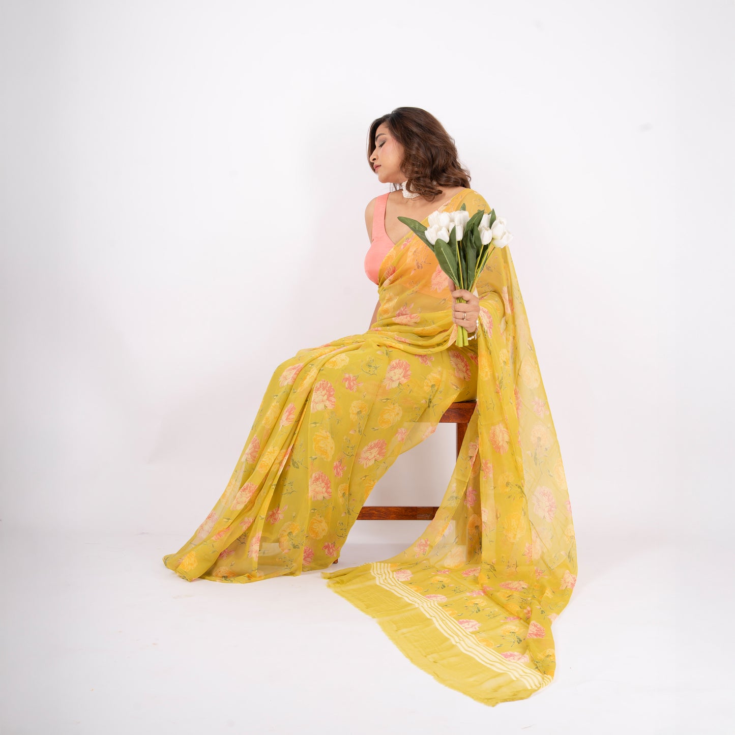 Zyra Pure Chiffon Saree