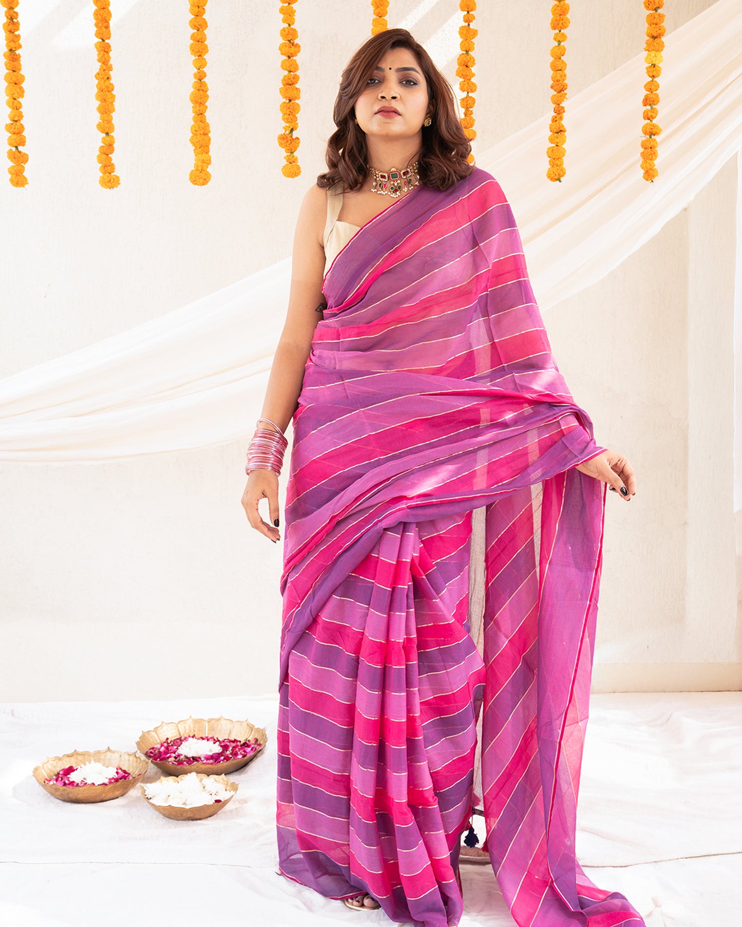 Abhira Cotton Zari Saree