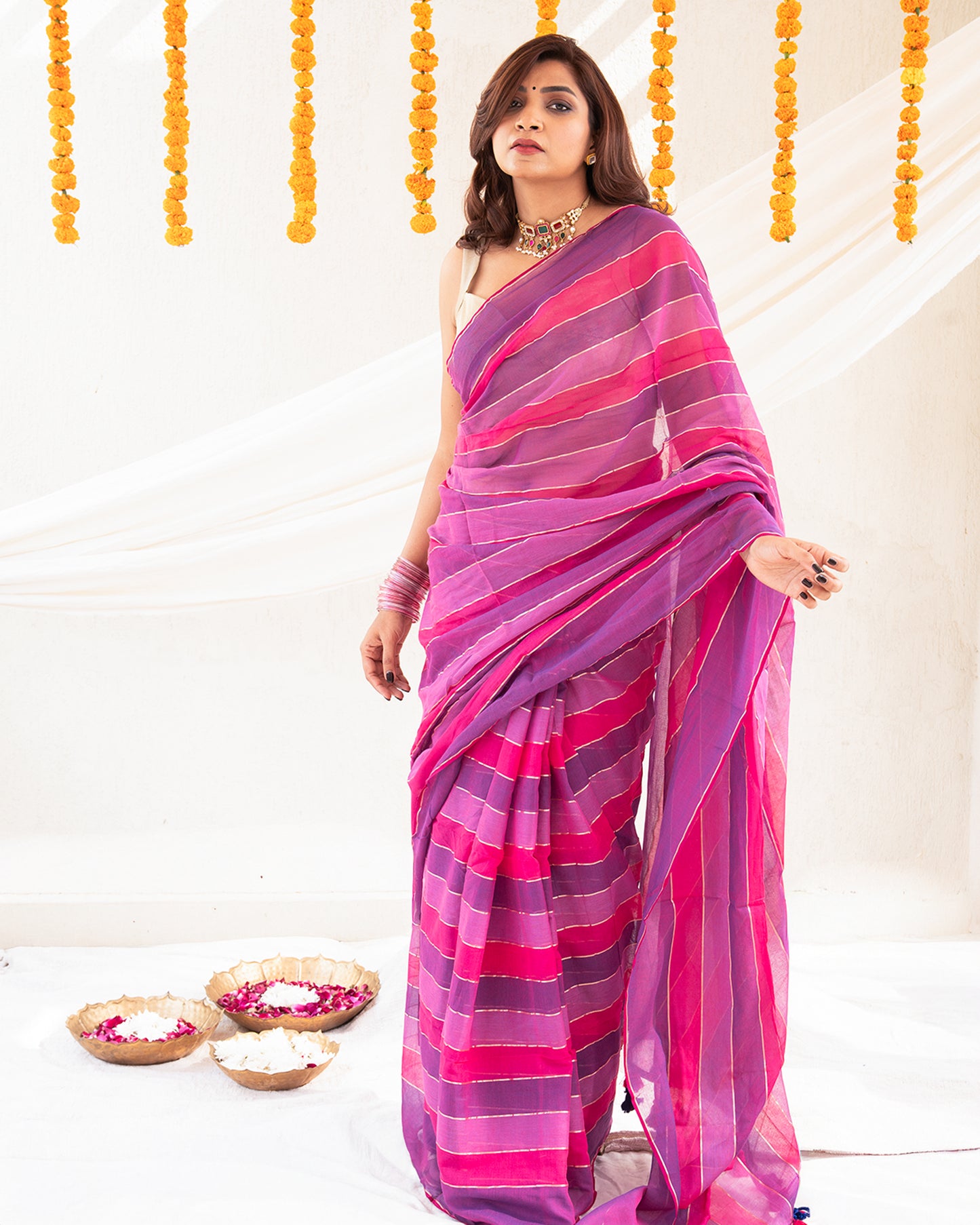 Abhira Cotton Zari Saree