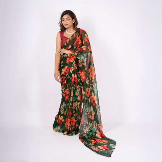 Orelia Pure Chiffon Saree