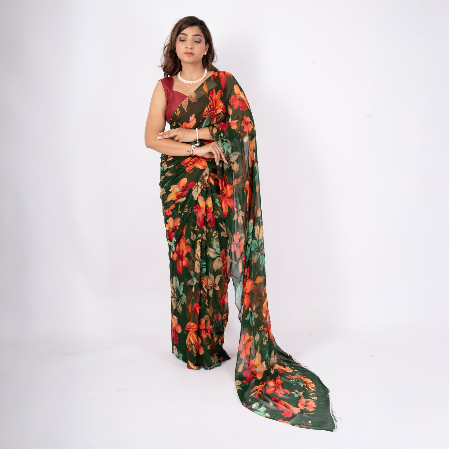 Orelia Pure Chiffon Saree