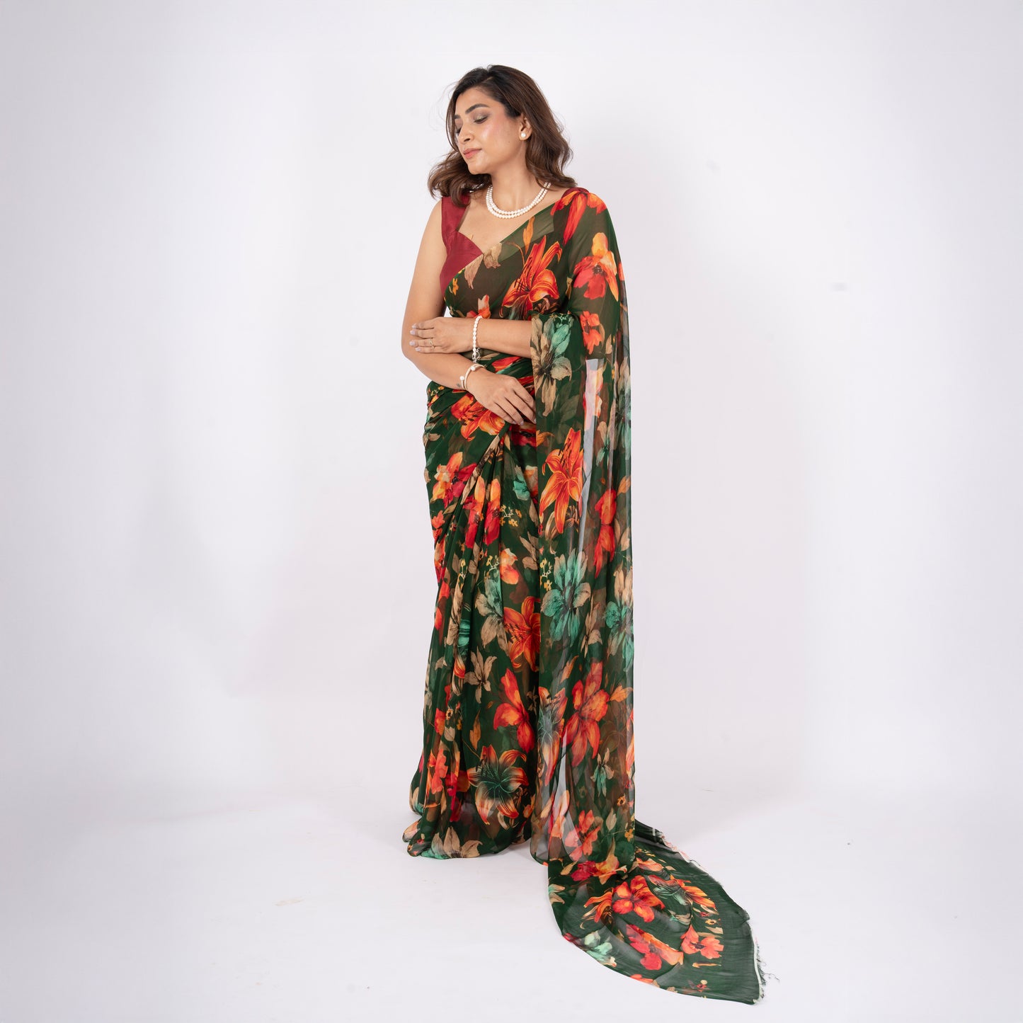 Orelia Pure Chiffon Saree