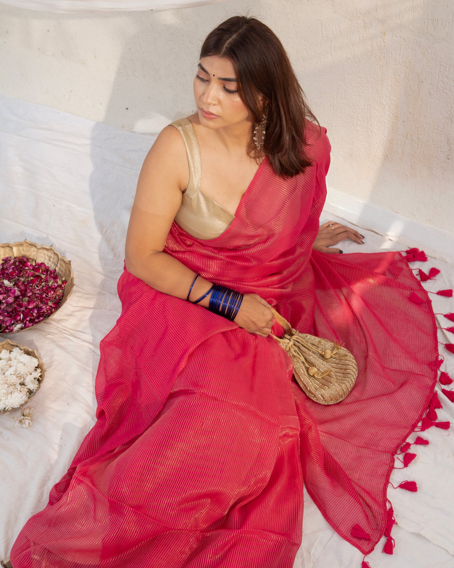 Rouge Mulmul Saree