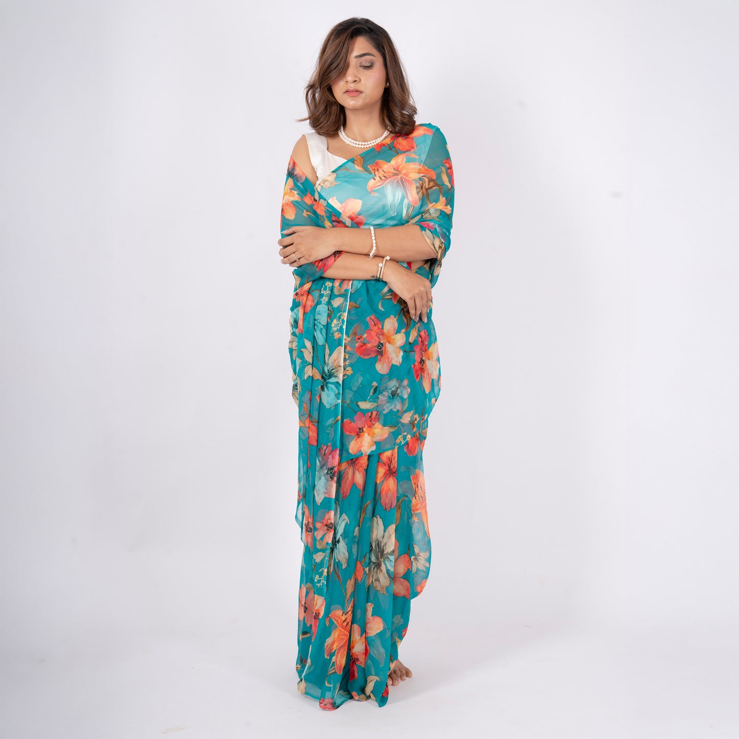 Veyona Pure Chiffon Saree