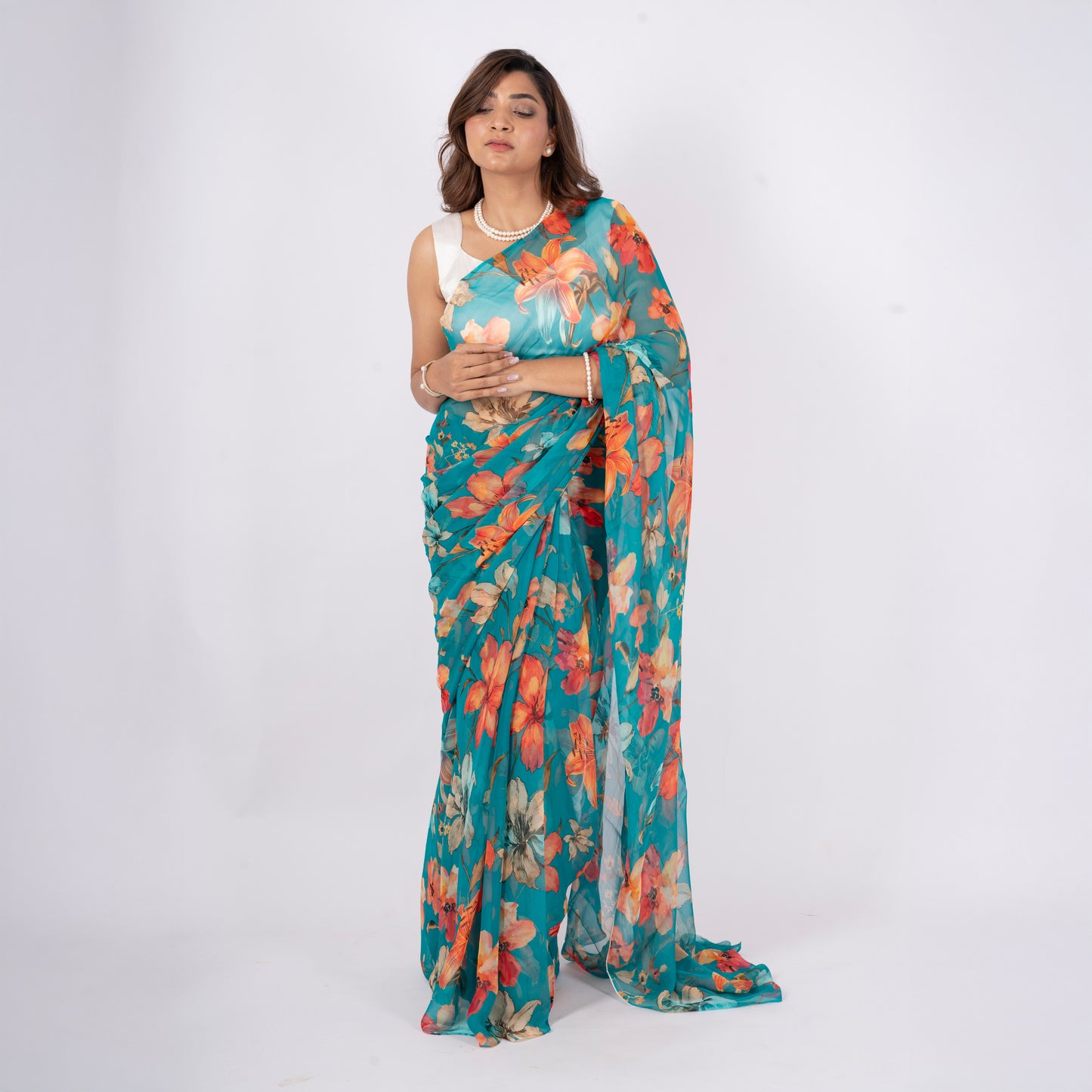 Veyona Pure Chiffon Saree