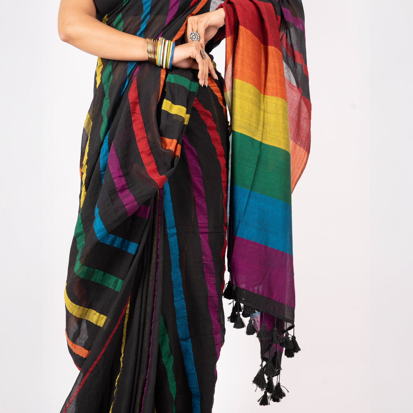 Rush Hour Acrylic Cotton Saree