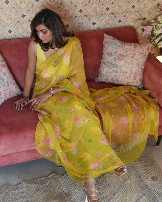 Zyra Pure Chiffon Saree