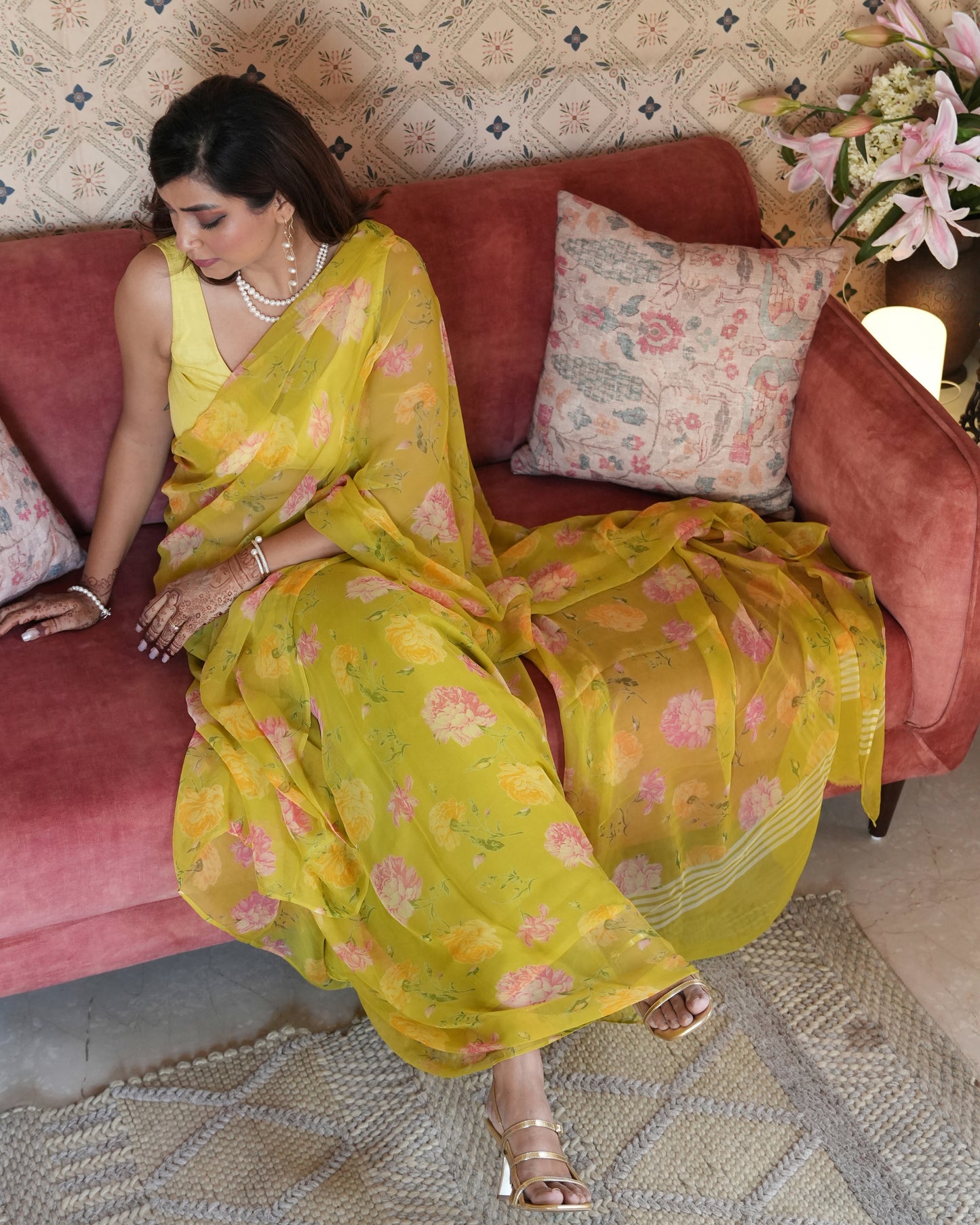 Zyra Pure Chiffon Saree