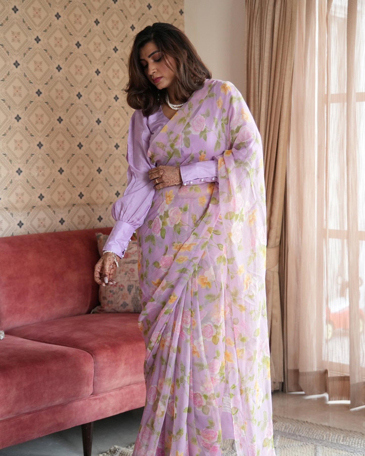 Solenne Pure Chiffon Saree