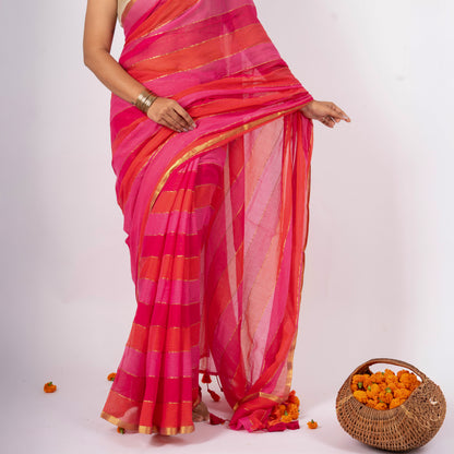 Sarini Mulmul Zari Saree