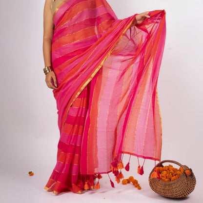 Sarini Mulmul Zari Saree