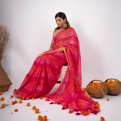 Sarini Mulmul Zari Saree