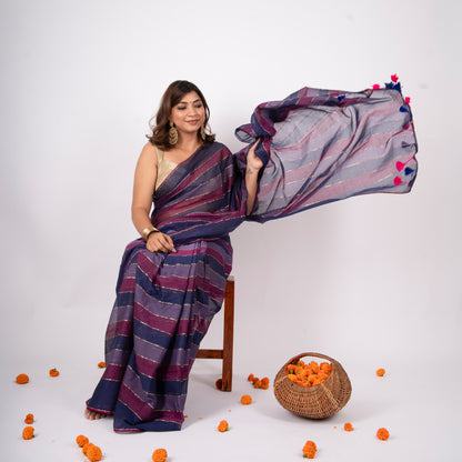 Gulnaar Mulmul Zari Saree