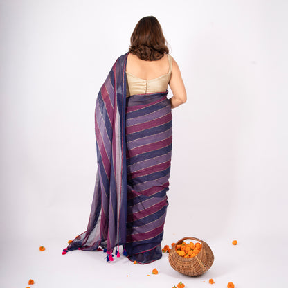 Gulnaar Mulmul Zari Saree