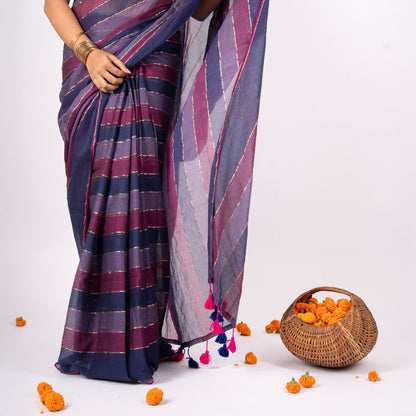 Gulnaar Mulmul Zari Saree