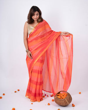 Rangrez Mulmul Zari Saree
