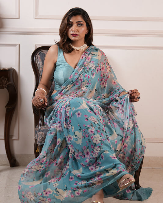 Sakura Pure Chiffon Saree