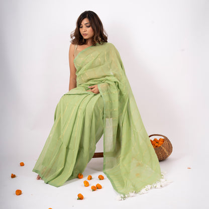 Raab Mulmul Zari Stripe Saree