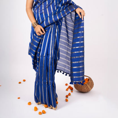 Amara Cotton Zari Stripe Saree