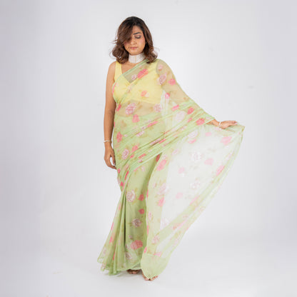 Vintage Mint Chiffon Saree
