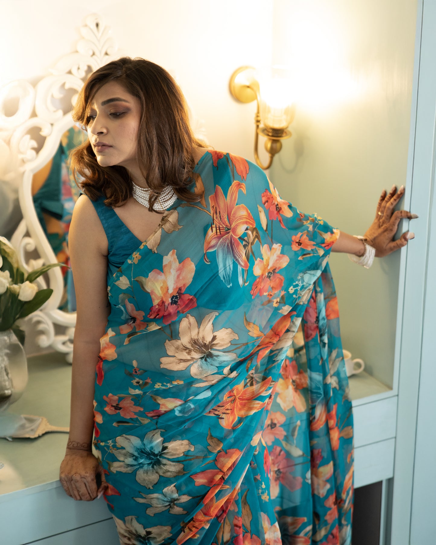 Veyona Pure Chiffon Saree