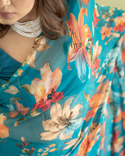 Veyona Pure Chiffon Saree