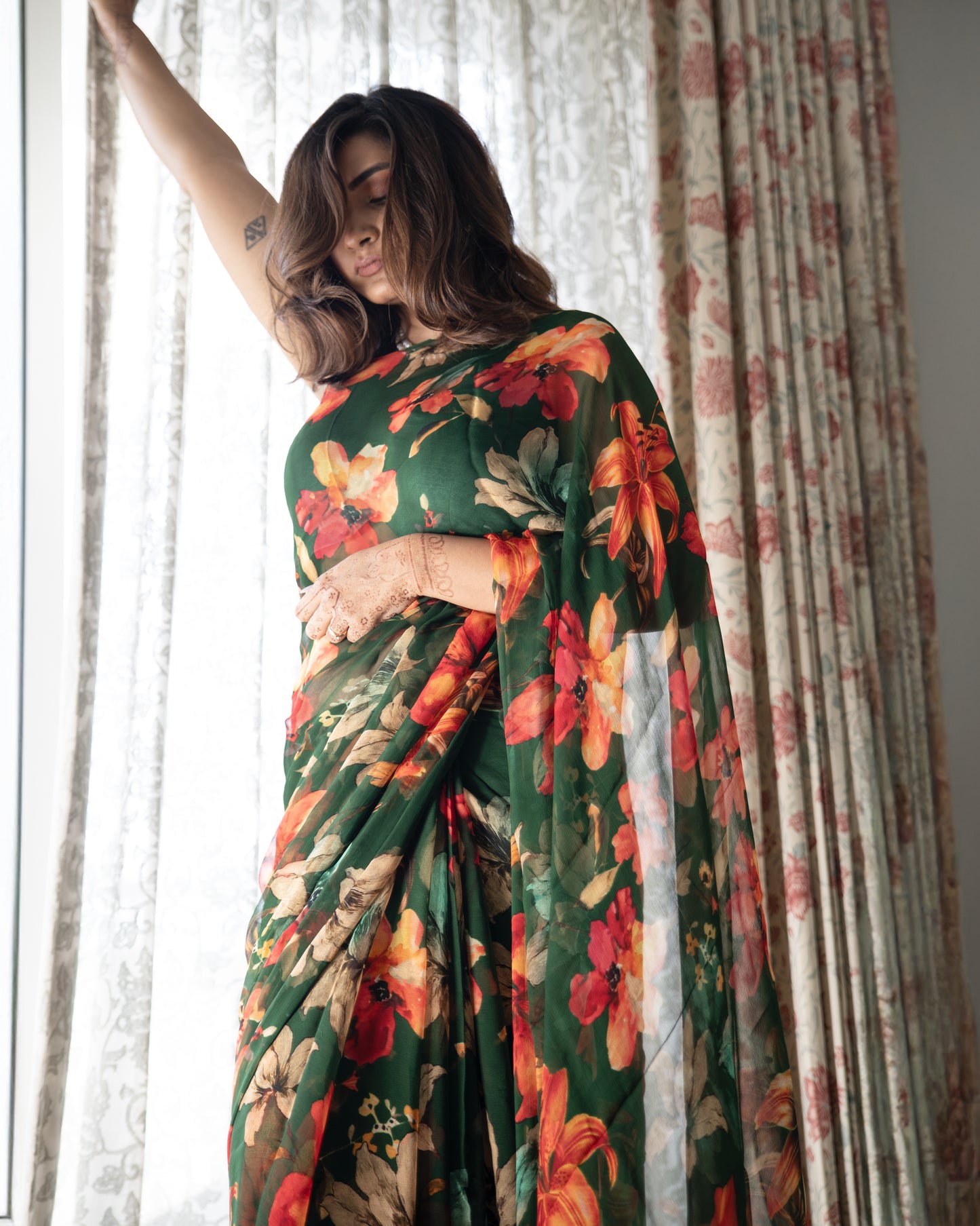 Orelia Pure Chiffon Saree